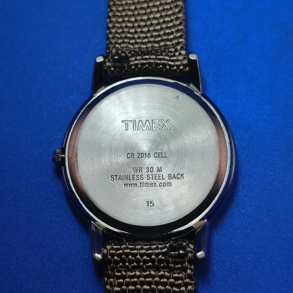 Vintage 2015 Timex Indiglo Date 36mm Mens Quartz Dress Watch New Strap Restored